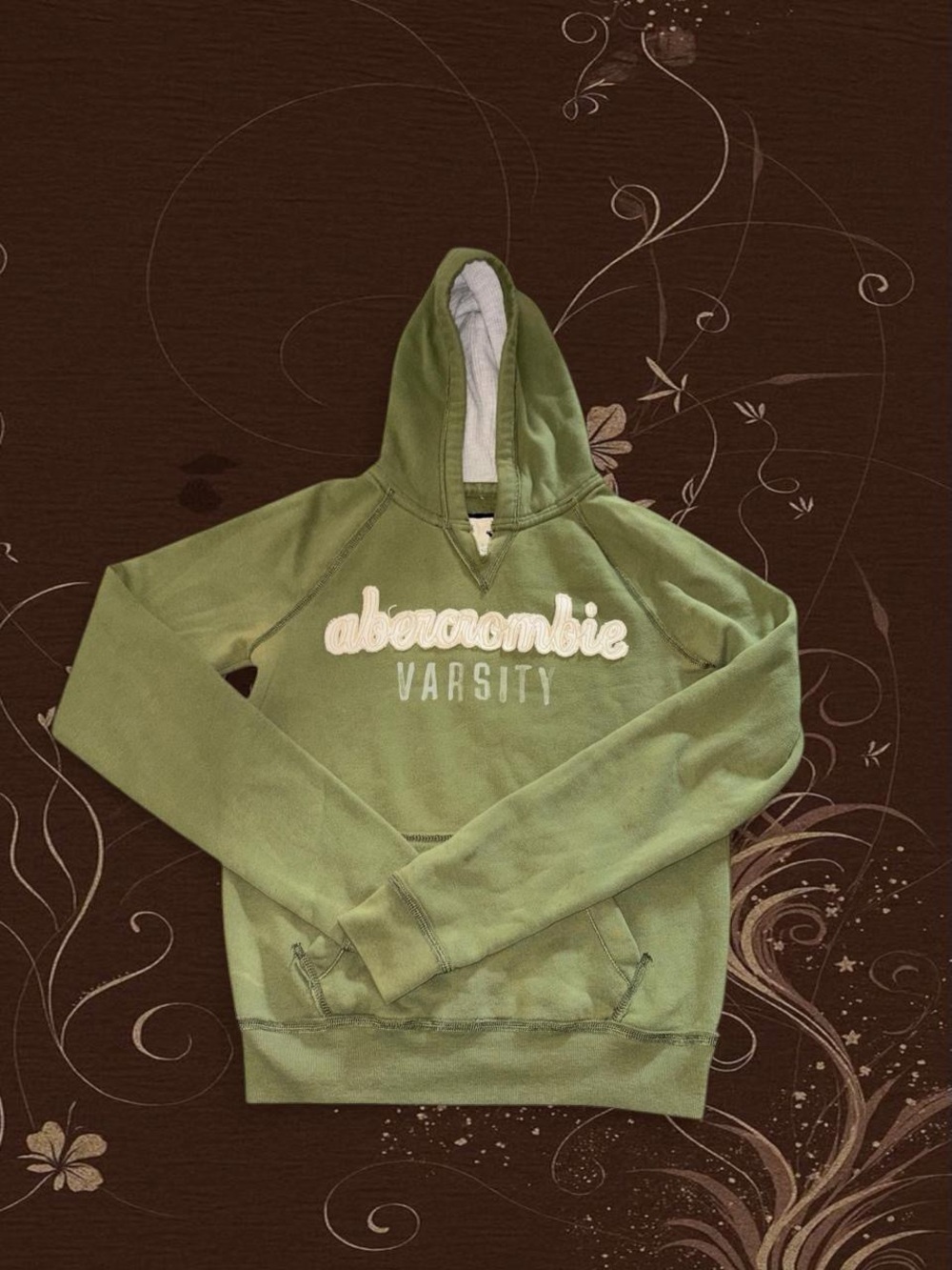 Abercrombie Green Cowl-Neck Varsity Sweater - Women's